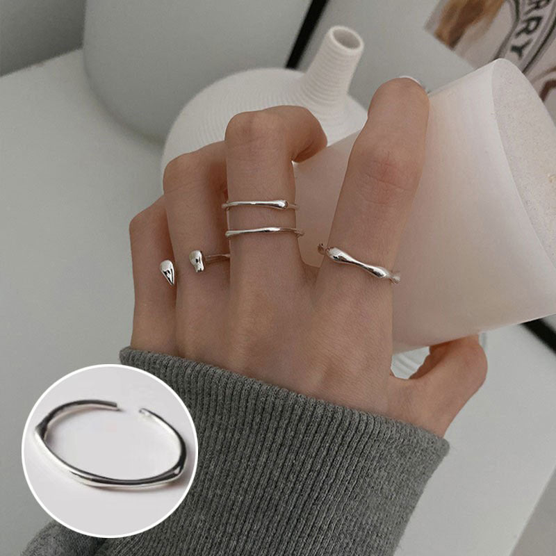 Exaggerated Geometry Female Sier Personalized Hip Rings