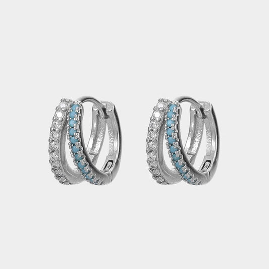 Women's Niche Geometric Lines Clip Simple Elegant Zircon Earrings