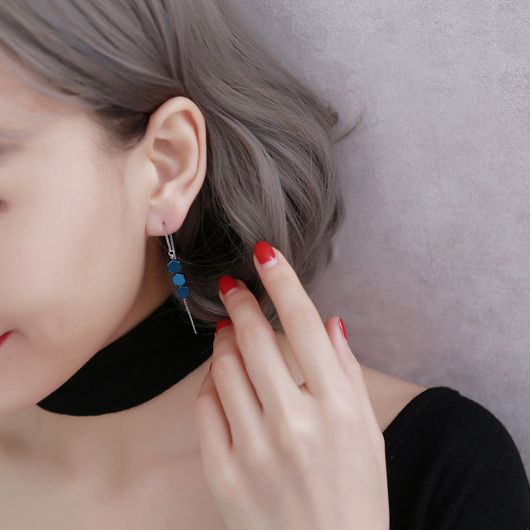 Women's Sterling Sier Simple Wild Long Creative Ear Line