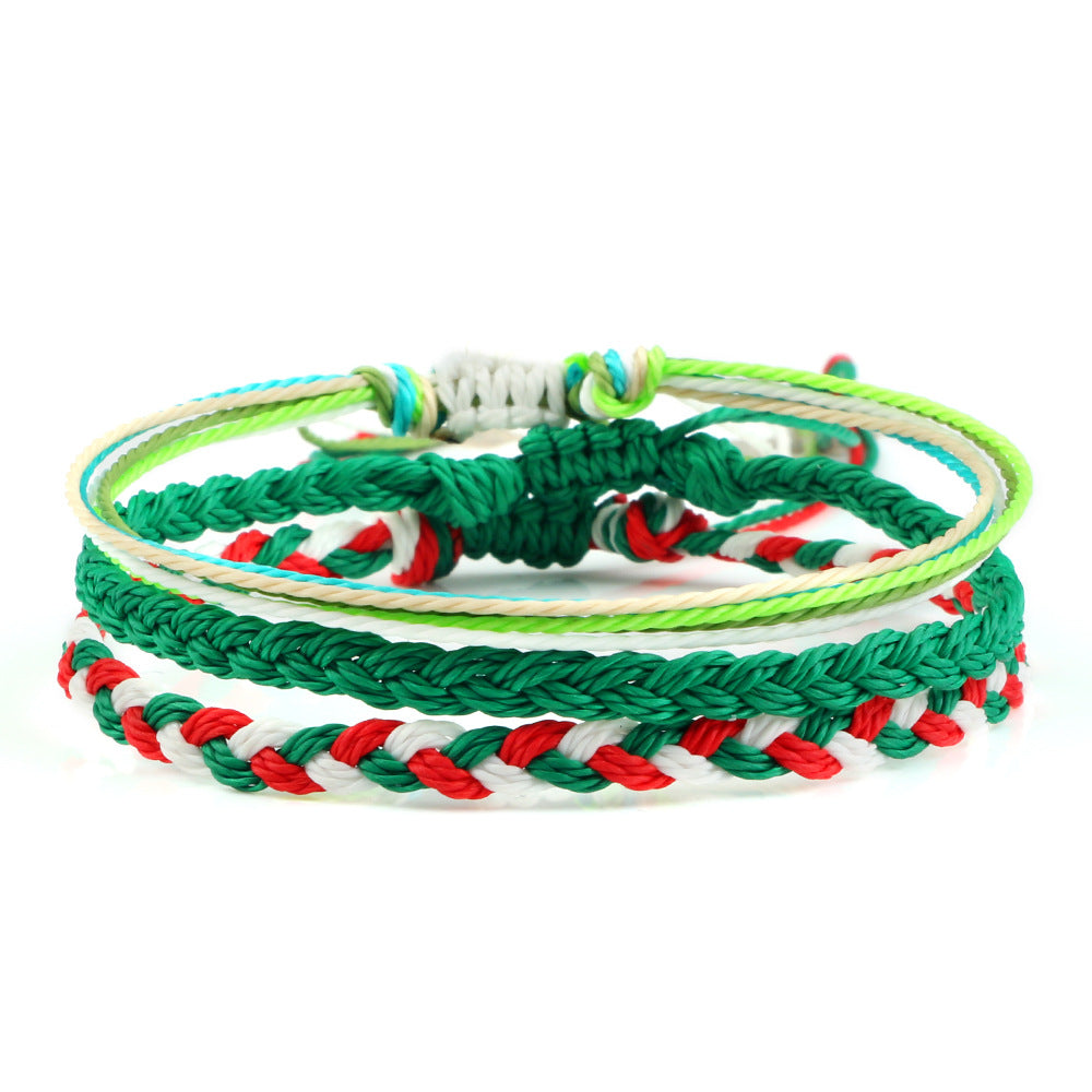 Coast Style Twin Creative Wax Line Hand Weaving Bracelet