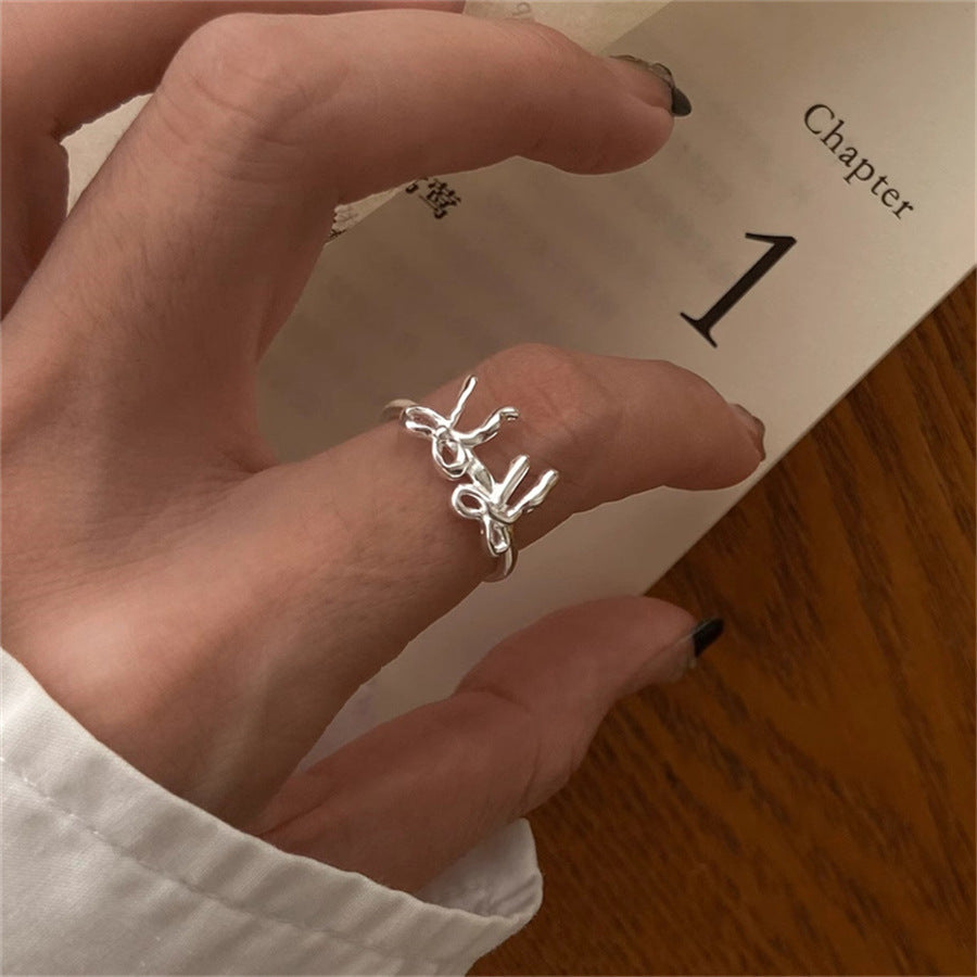 Style Simple Irregular Sterling Sier Female Design Rings