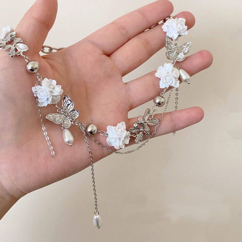 Women's Butterfly Pearl Tassel For Light Luxury Necklace