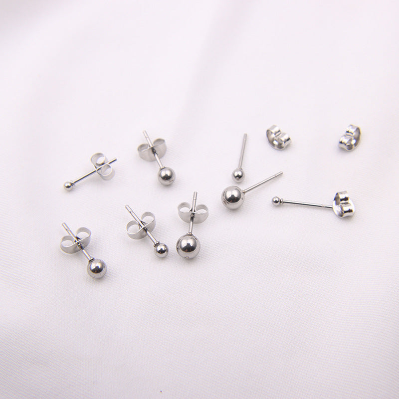 Titanium Steel Ear Stretcher Round Beads Earrings