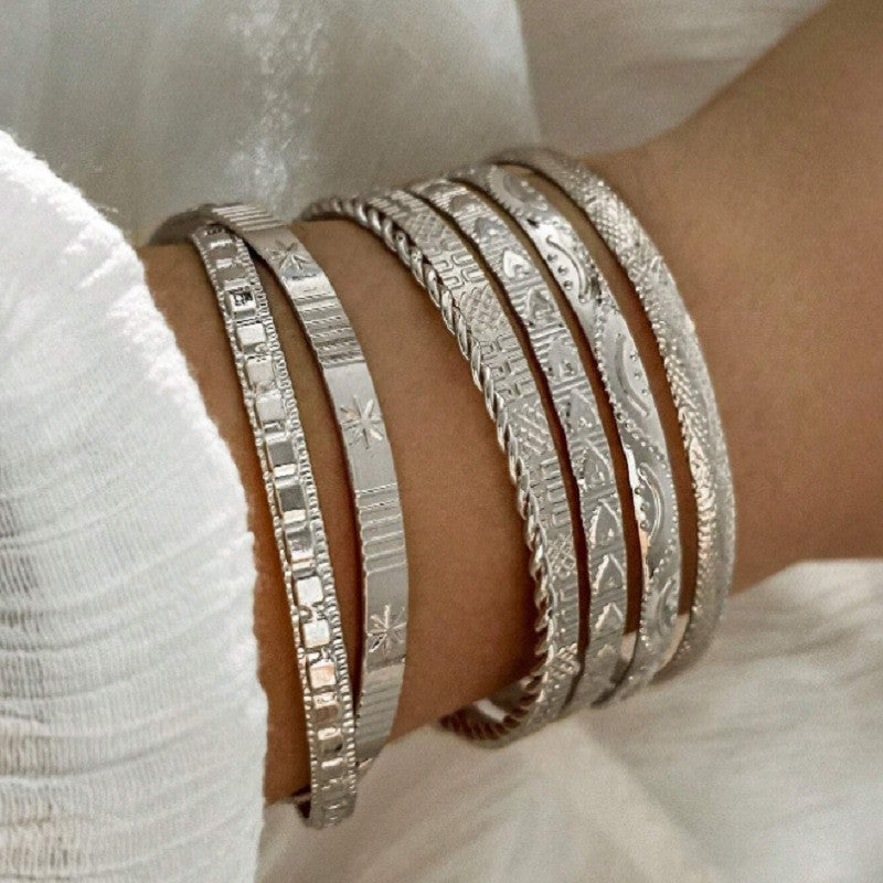Leaves Glossy Irregular With Personality Stripes Bracelets