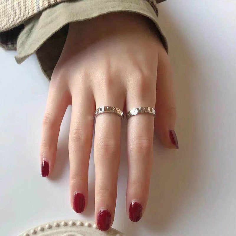 Cold Wind Pleated Female Geometric Simple Ring