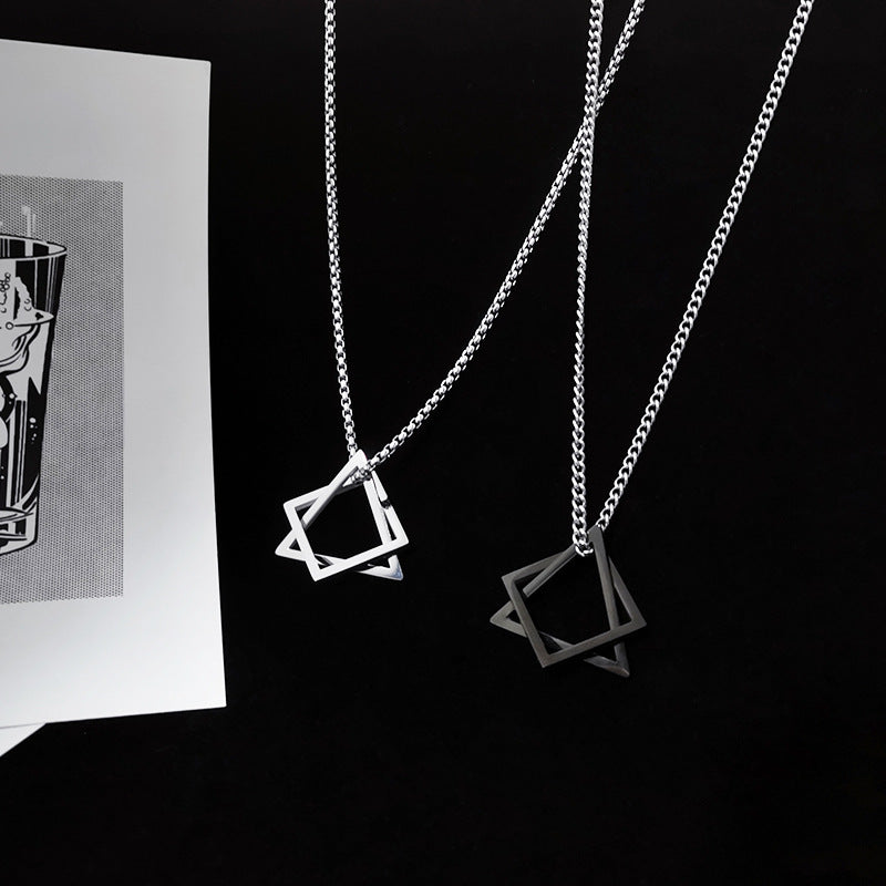 Men's Square Combination Titanium Steel Hip Hop Pendants