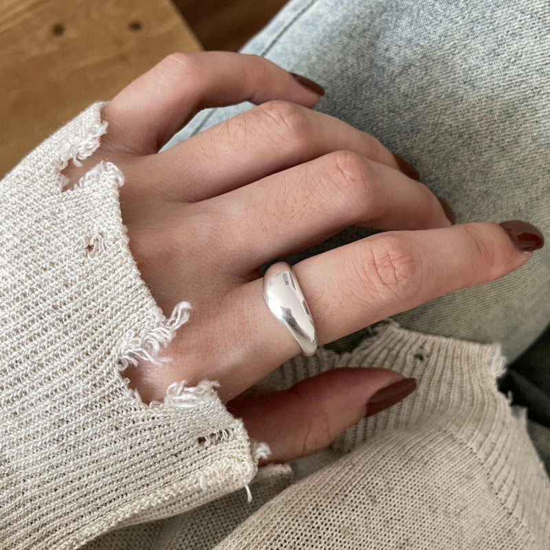 Women's Sier Simple Light Luxury High-grade Index Finger Open Rings