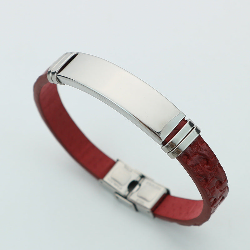 Korean Style High-grade Artificial Leather Stainless Steel Bracelets