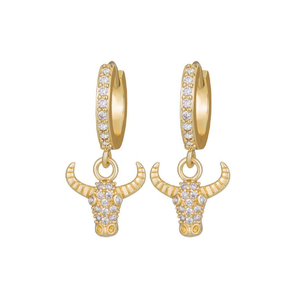 Women's Cow Head Fashion Creative Zodiac Premium Earrings