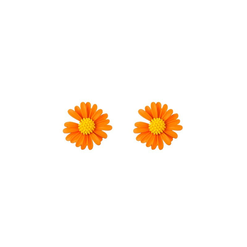 Cute Little Daisy Ear Temperament Live Streaming Stud Earrings