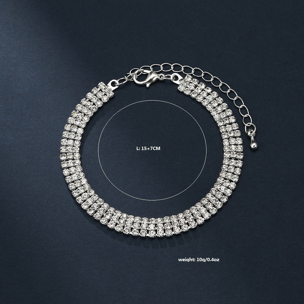 Claw Chain Geometric Full Diamond Rhinestone Simple Bracelets