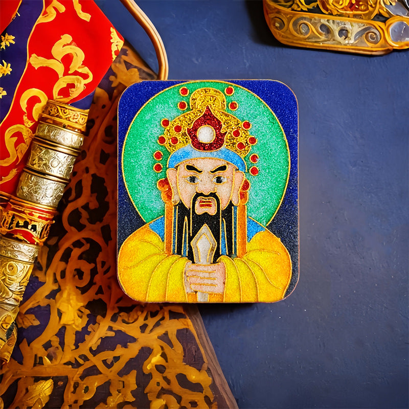 Brass Five Master Buddha Hand Painted Pendants