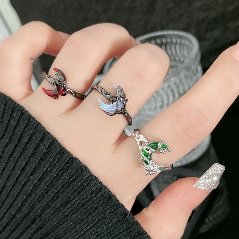 Dark Open-end Personality Female Unisex Style Rings