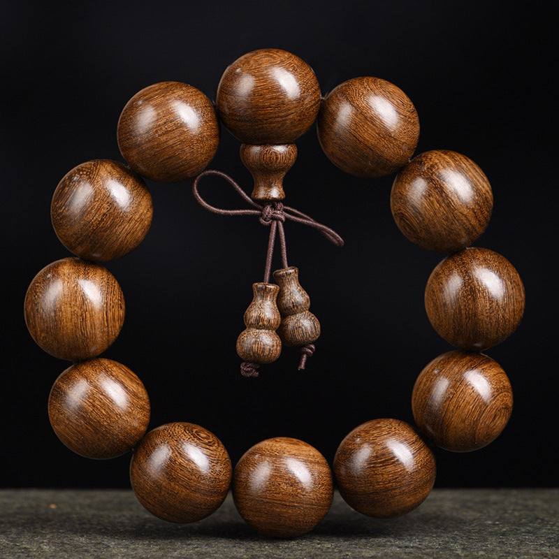 Women's & Men's Streaming Drainage Gold Sandalwood Rift Grain Old Materials Atmospheric Buddha Bracelets