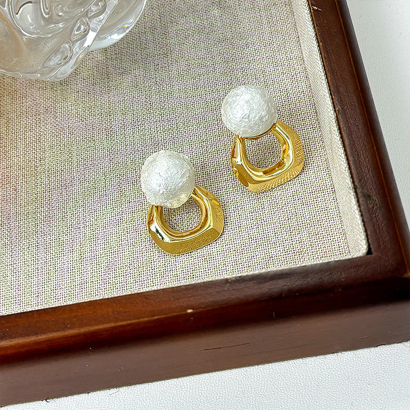 Oval Frosted Circle Design Irregular Simple Graceful Earrings