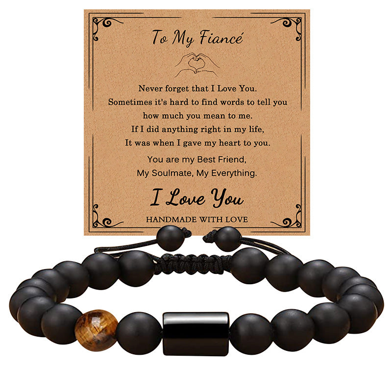 Frosted Stone Card For Son Father Bracelets