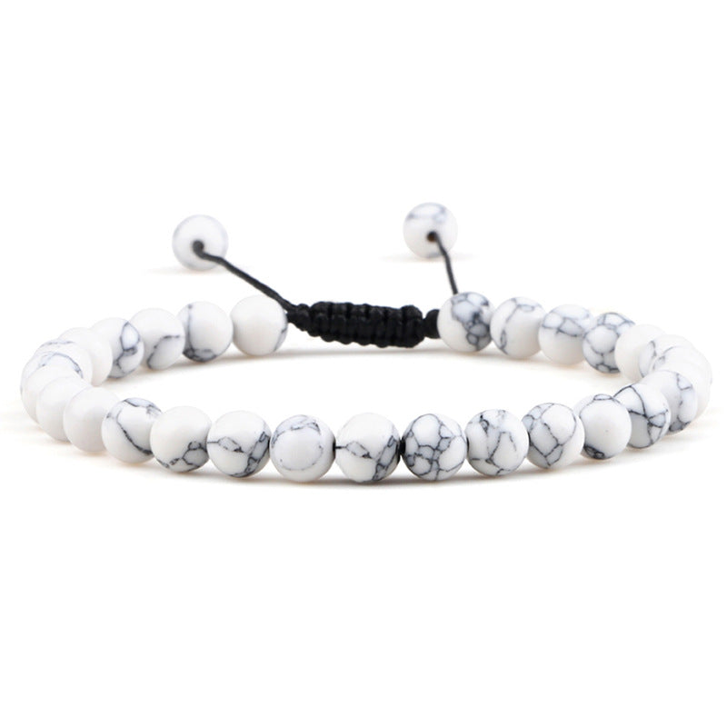 Fashion Haematite Beaded Turquoise Braided Rope Bracelet