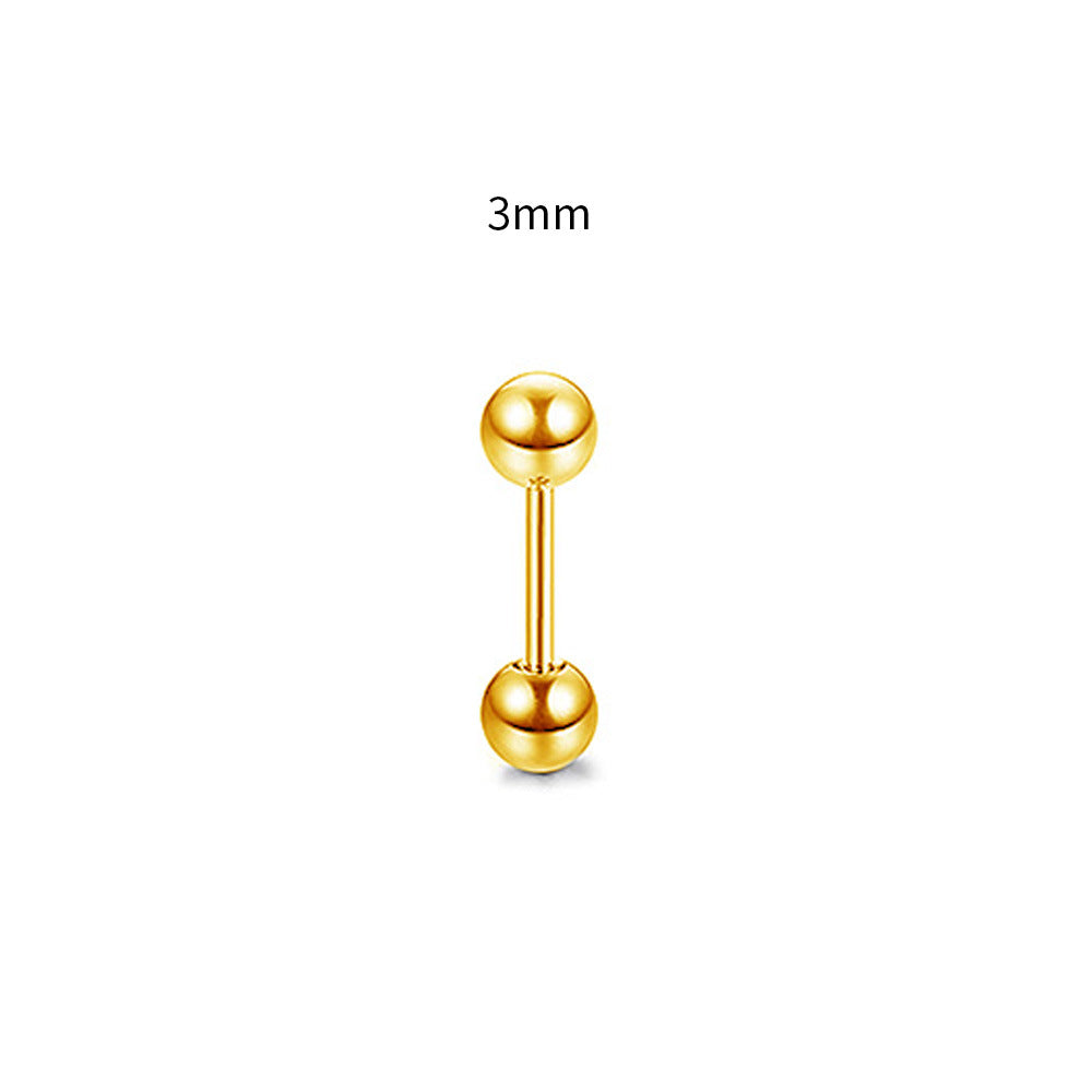 Steel Rod Dumbbell Ball Ear Bone Stud Earrings