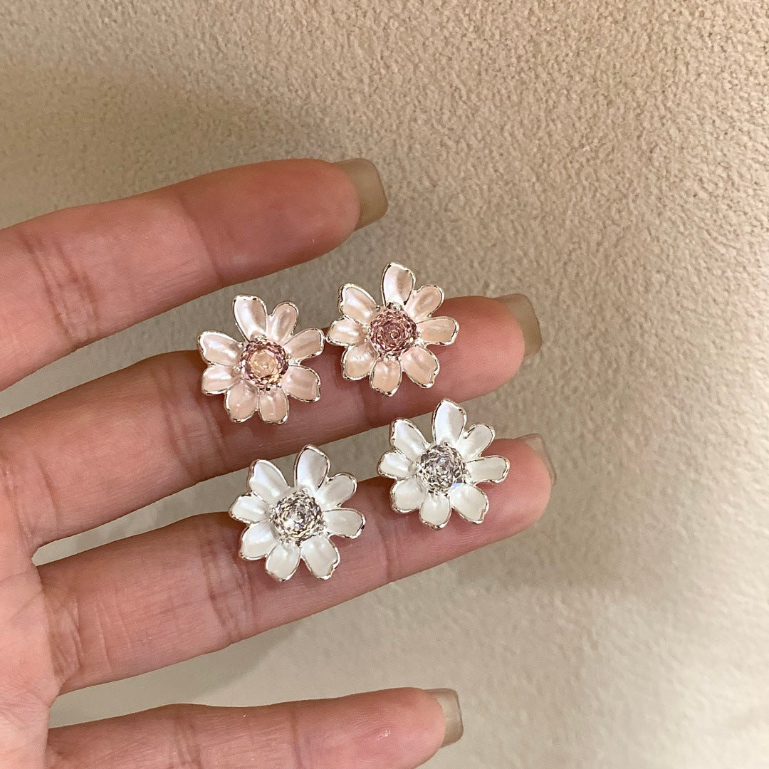 Fresh Sweet Gentle Temperament Versatile Sier Stud Earrings