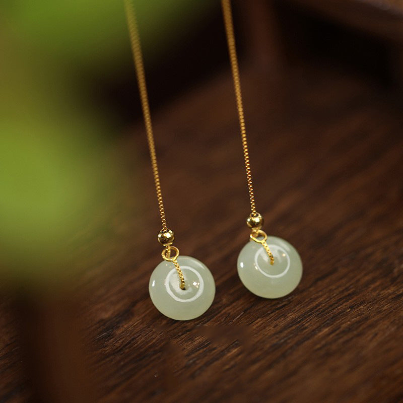Women's Jade Peace Buckle String Design High-grade Temperament Chinese Ear Line