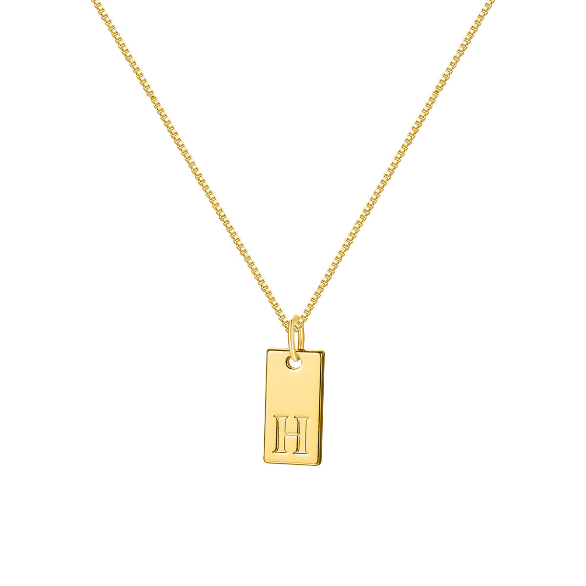 English Letter Creative Box Chain Square Necklaces