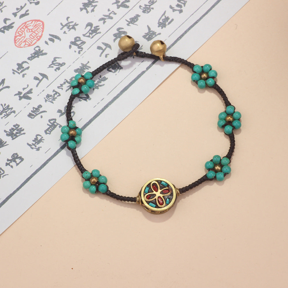 Women's & Men's Nepal Flower Carrying Strap Summer Tourist Scenic Spot Bracelet