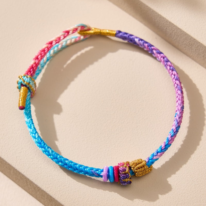 Women's & Men's Seven Braid Rope Successfully Landed Gold List Title Wearable Dragon Bracelet