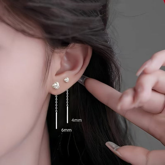 Women's Light Luxury High-grade Short Lucky Knot Earrings