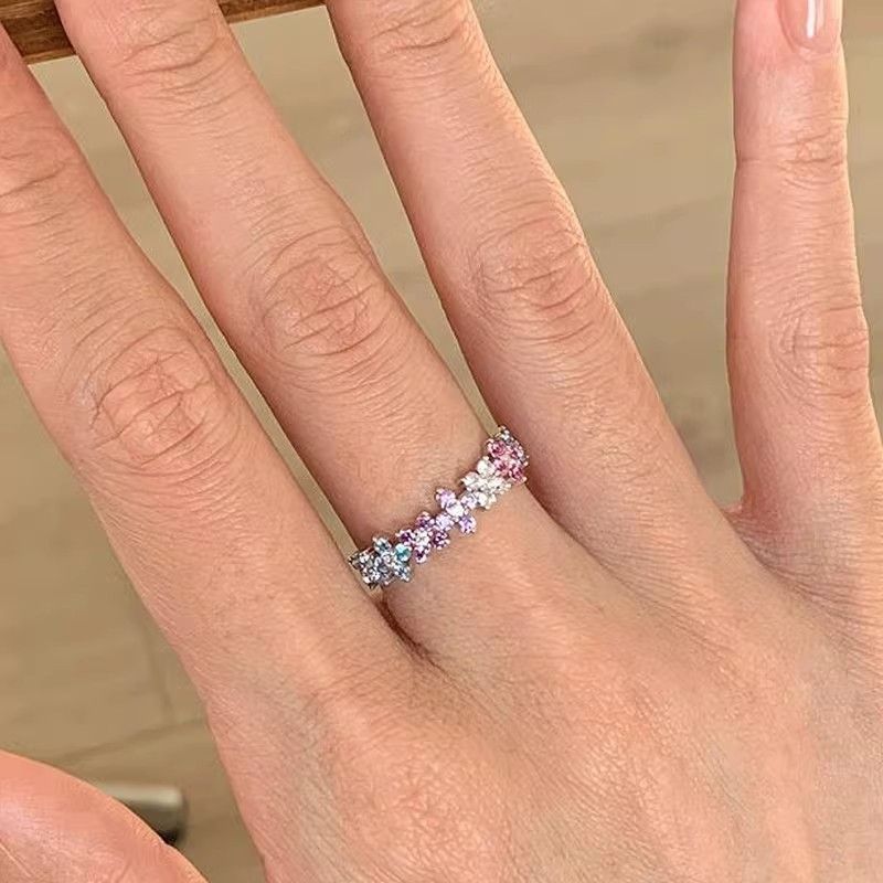 Zircon Simple Female Opening Adjustable Index Finger Light Luxury Rings