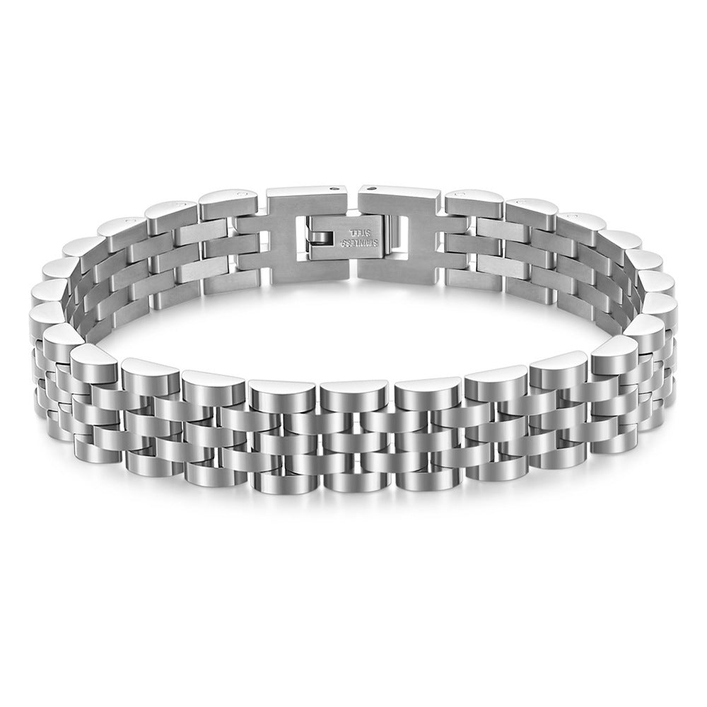 Men's Stainless Steel Strap Business Fashion Gift For Father's Bracelet