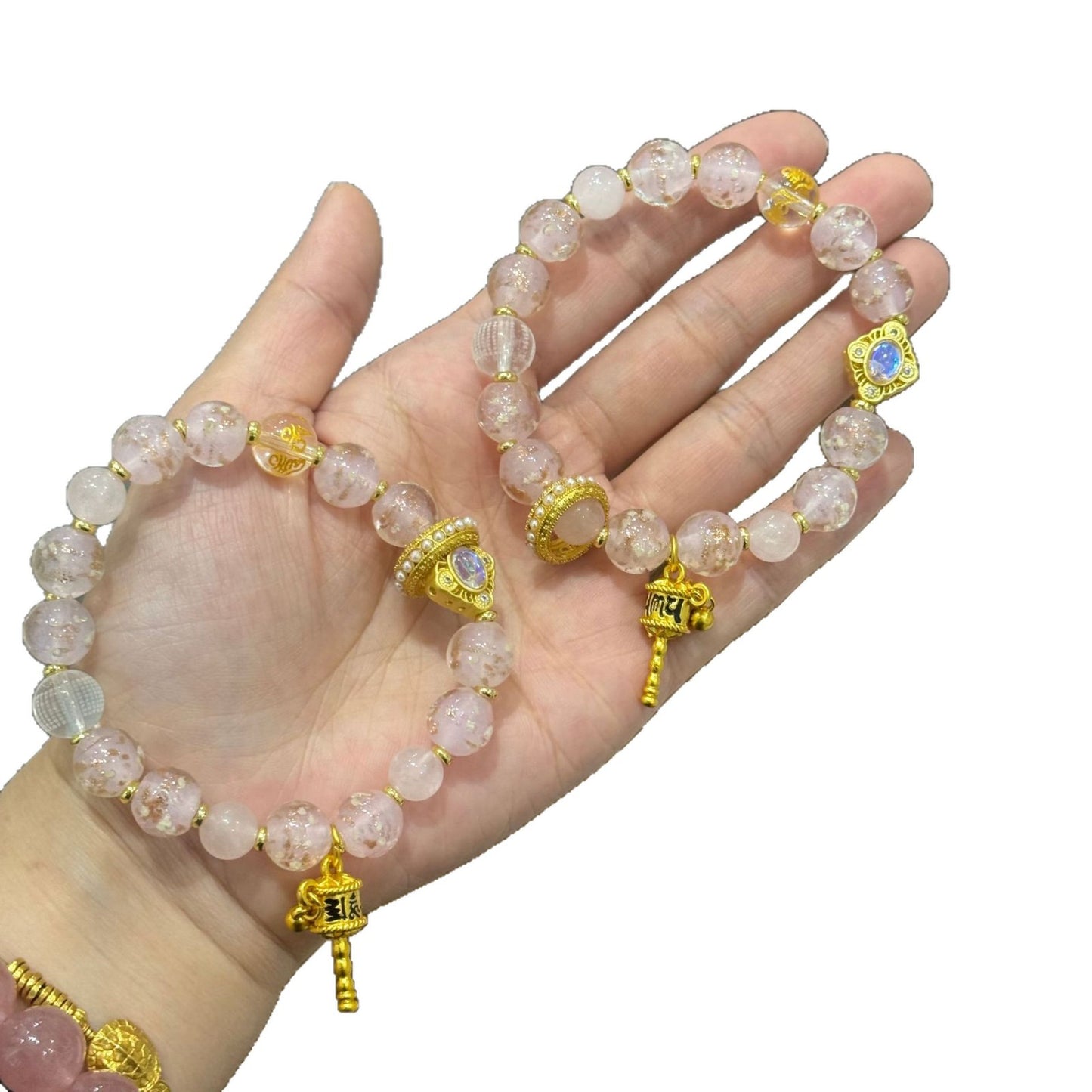 Pink White Gold Foil Luminous Colored Rings