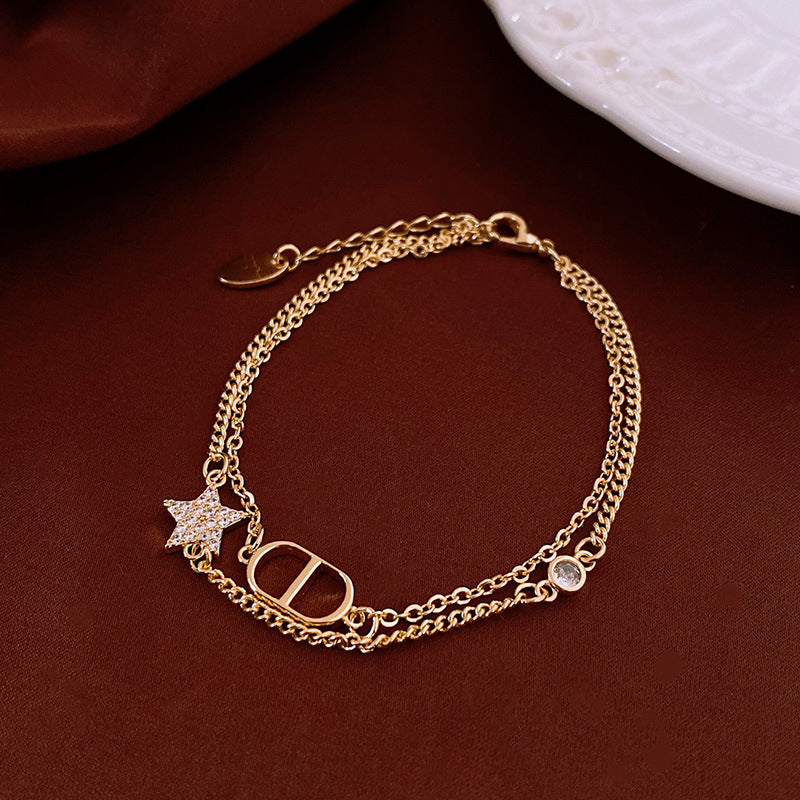Zircon Twist Twisted Adjustable Simple Fashion Temperament Personalized Bracelet