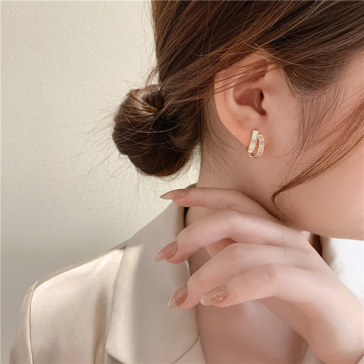 Women's Micro Inlaid Zircon Super Fairy Simple Small Stud Earrings
