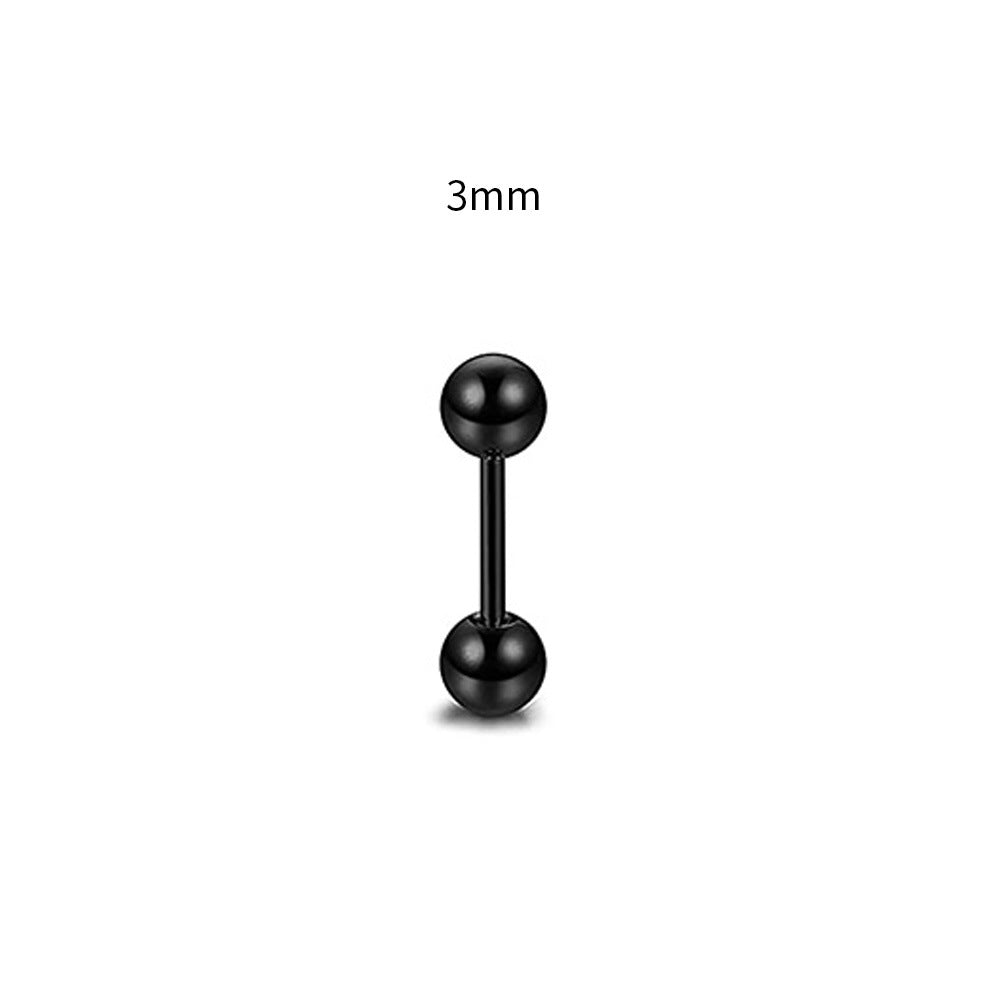 Steel Rod Dumbbell Ball Ear Bone Stud Earrings