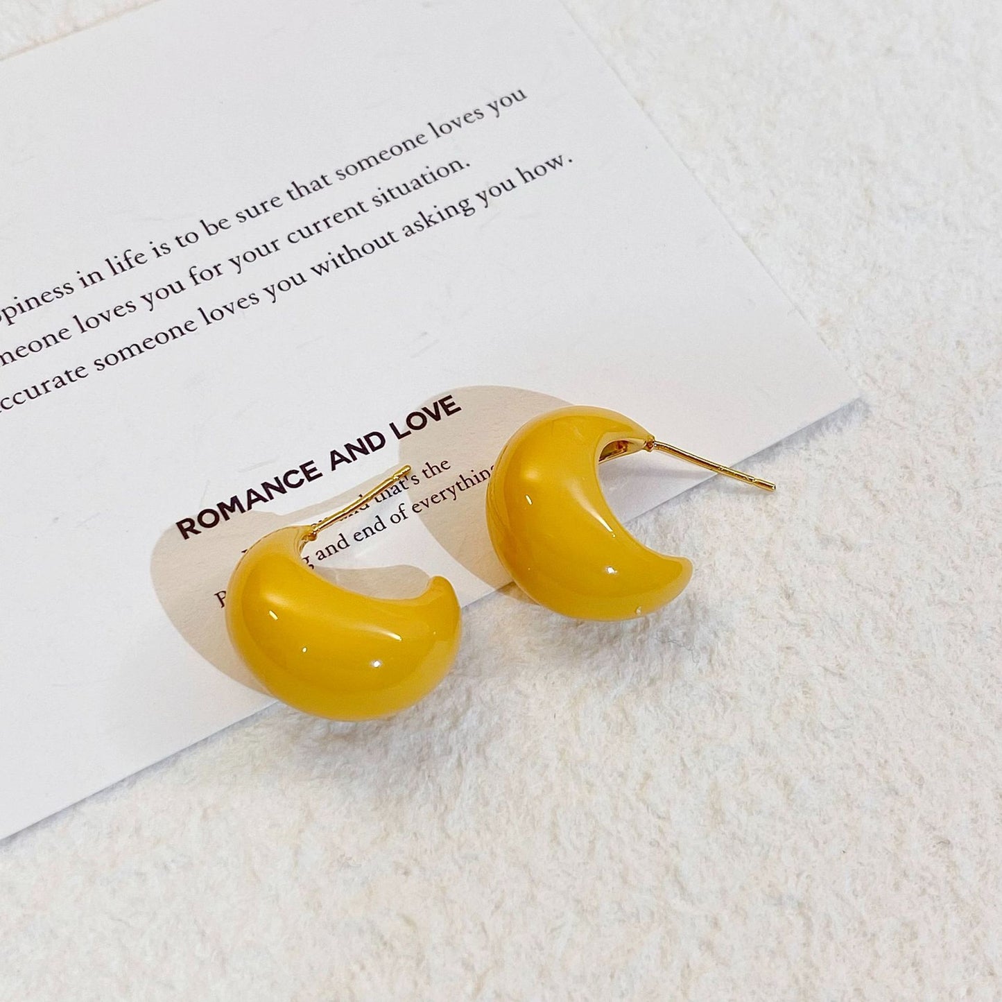 Plated Real Gold Ginger Flower Enamel Drip Glazed Female Sweet Earrings