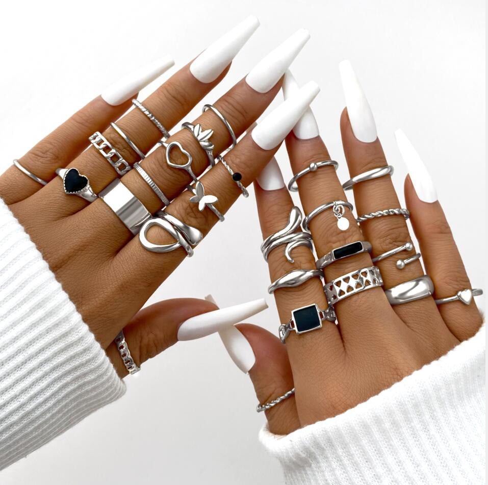 Women's Butterfly Loving Heart With Opening Fashion Rings