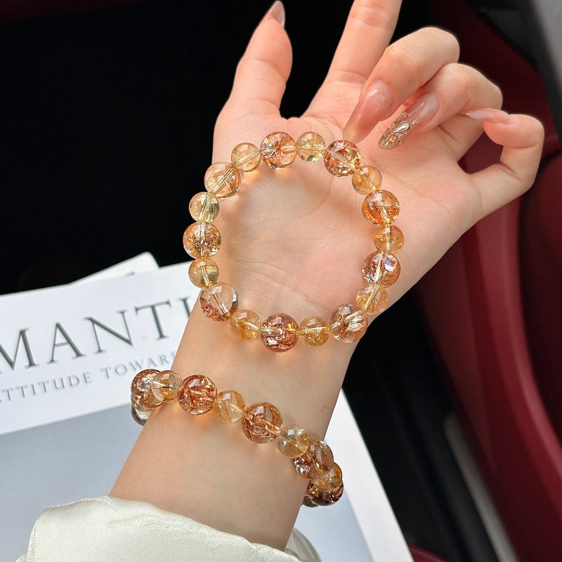 Gold Foil Plastic Flower Yellow Tower Crystal Series Female Affordable Bracelets