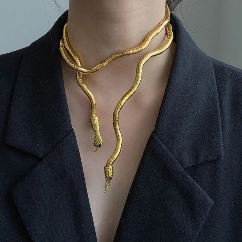 Mouth Casual Shape Snake-shaped Design Collar Necklaces