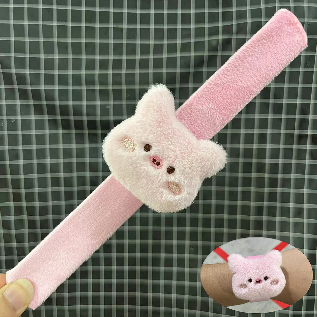 Children's Plush Cartoon Pop Cute Couple Female Slap Bracelet