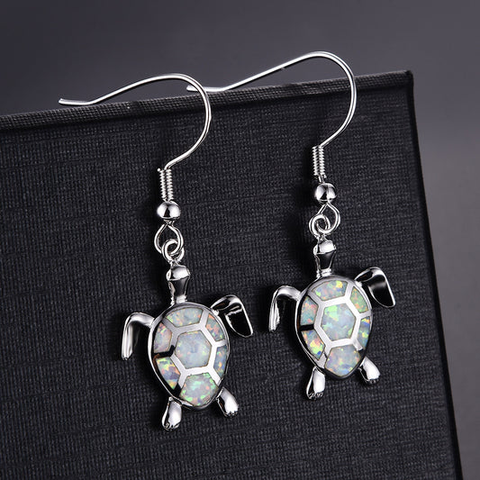 Innovative Women's Marine Turtle Cute Compact Earrings