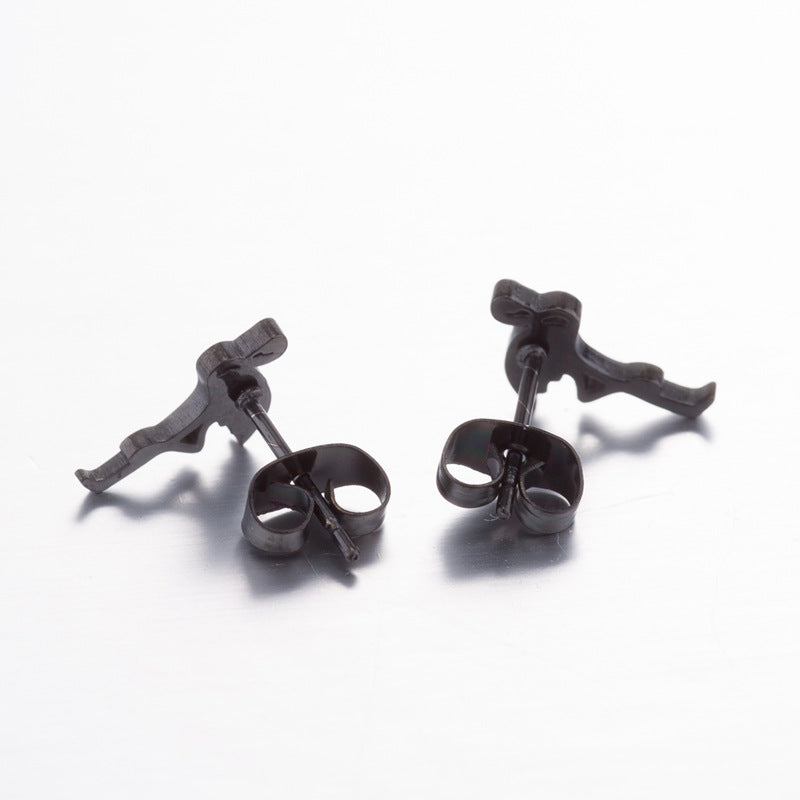 Trendy Stainless Steel Animal Fresh Red-crowned Crane Stud Earrings