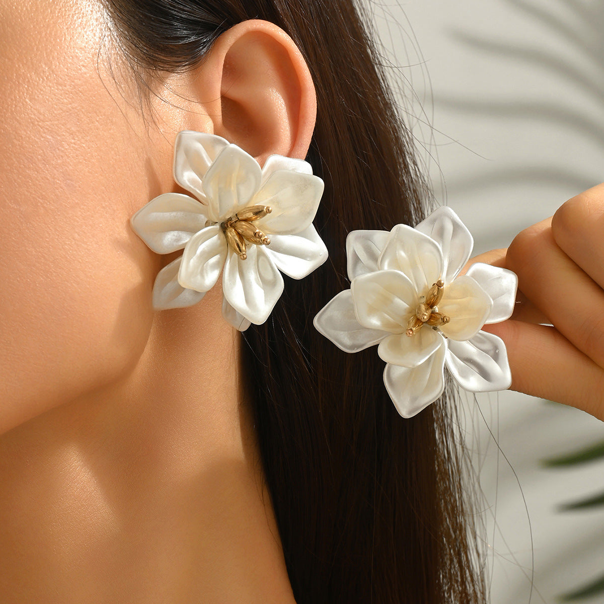 Acrylic Flower Vintage Fashion Exaggerated Handmade Sweet Earrings