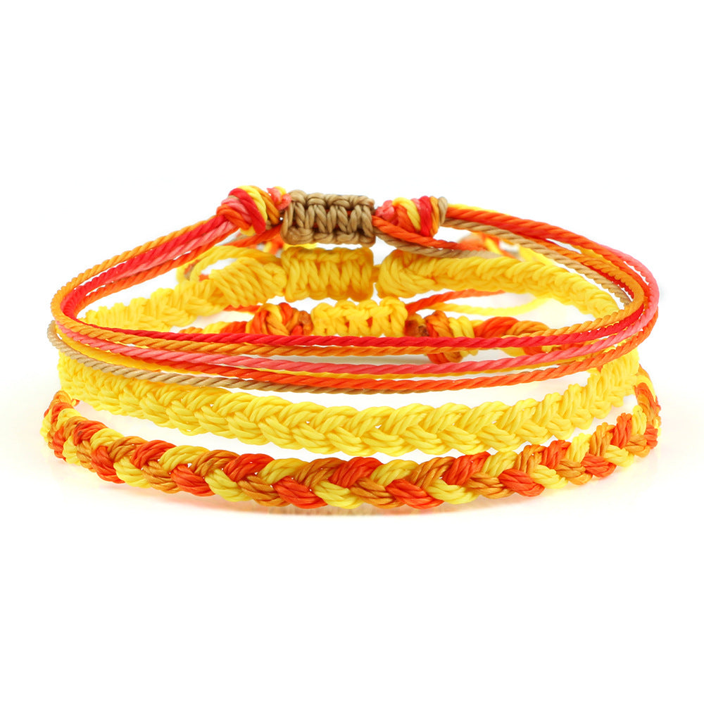 Coast Style Twin Creative Wax Line Hand Weaving Bracelet