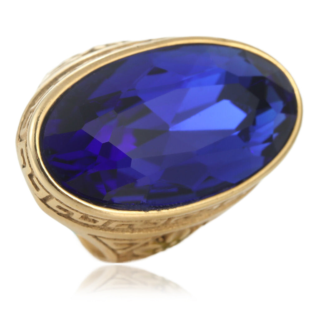 Men's Titanium Steel Oval Stone Retro Trendy Personality Punk Rings