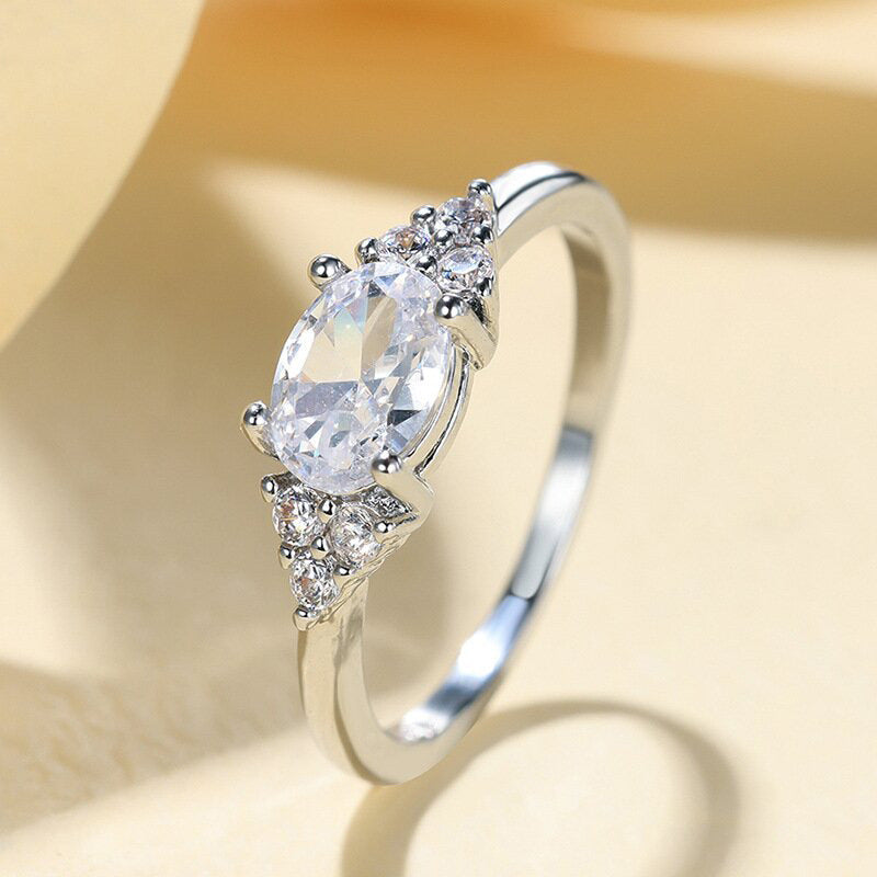 Simple Light Luxury Korean Female Elegant Engagement Wedding Gentle Ring