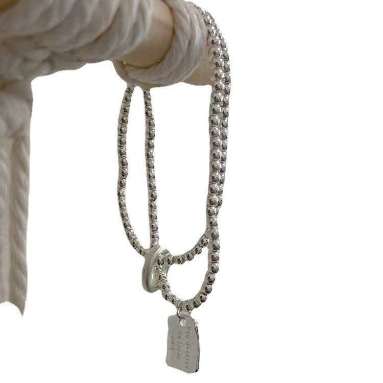 You Deserve To Be Loved Double Layer Sliver Beads Letter Bracelet