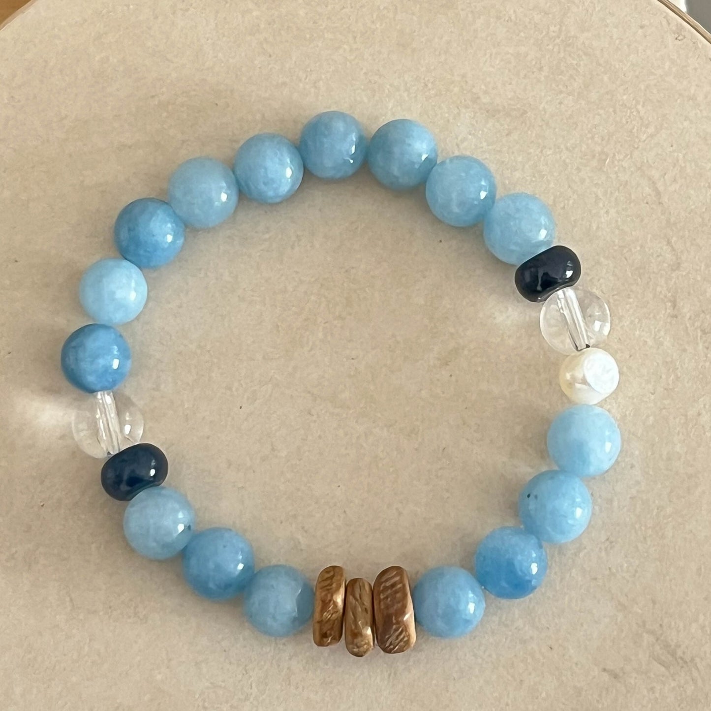 Women's Fashion Crystal Aquamarine Natural Stone Niche Bracelets