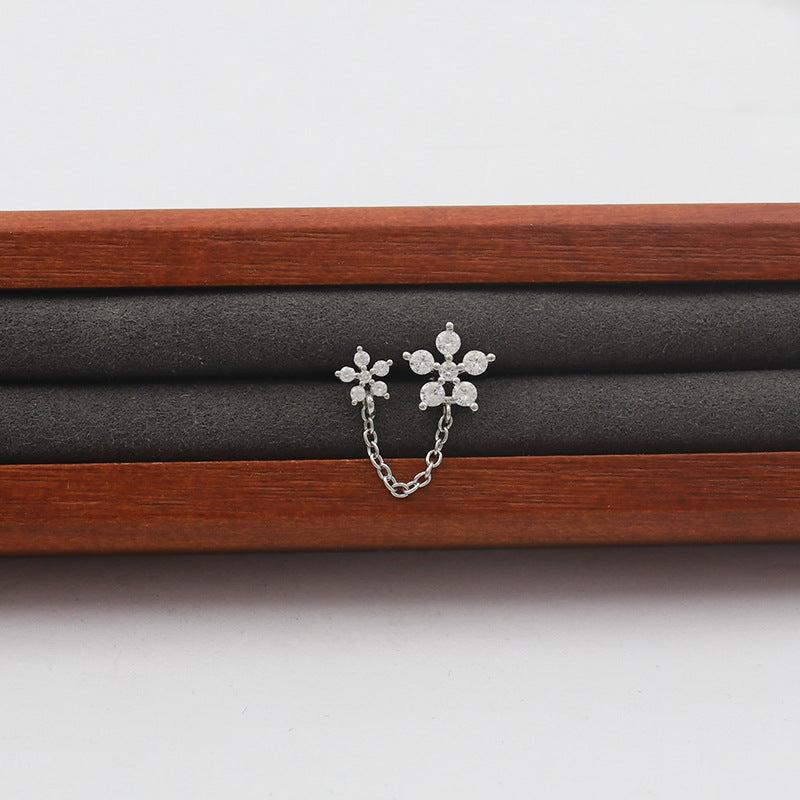 Korean Popular Diamond Elegant Threads Personality Five-pointed Star Butterfly Bone Ear Line