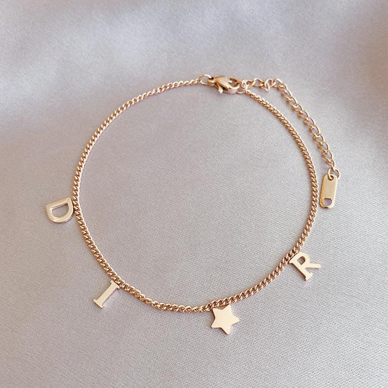 Fashion Creative Letters Simple Retro Metal Bracelets