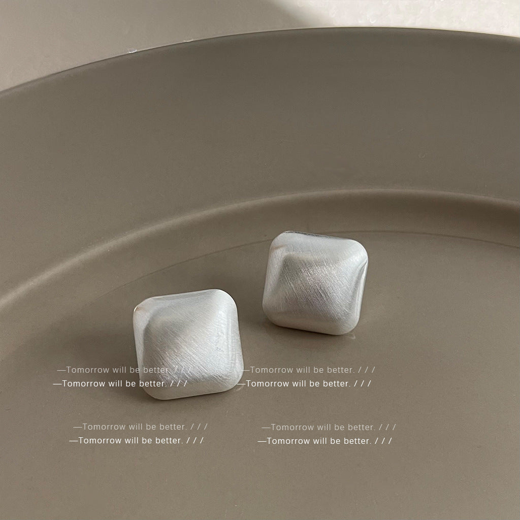 Matte Texture Geometric Female Niche Fashion Earrings